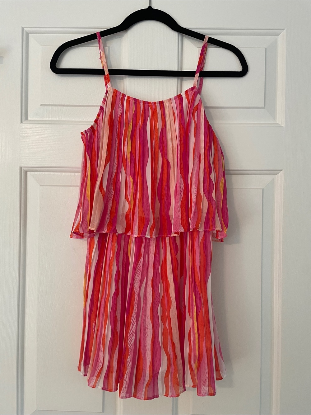 She+Sky Pink, Orange, Yellow Multi-Stripe Summer Romper